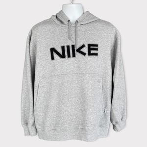 Vintage 90s Nike Hoodie Men's Medium Pullover Grey Logo